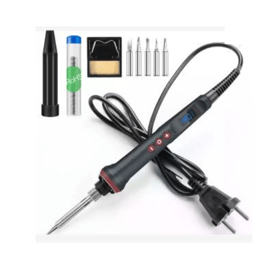 90w Digital Variable Temp Soldering Iron Set - 6 Tips & Stand - Retro Gaming Parts